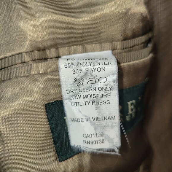 Lauren Ralph Lauren Sports Coat Mens 46R Brown Suede Elbow 2 Button FLAW - Picture 7 of 16